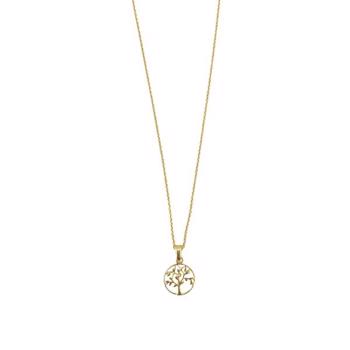 Aagaard 8 ct gold Pendant with chain, Tree of Life with polished surface, model 04303663-45